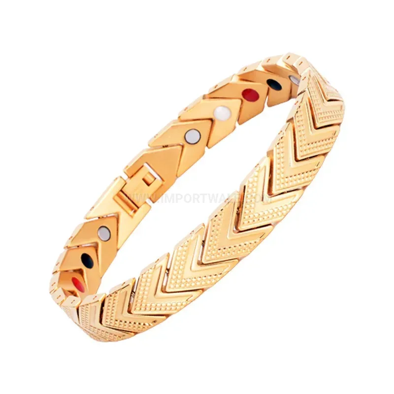 Bold Arrowhead Pattern Titanium Steel Bio Magnetic Bracelet