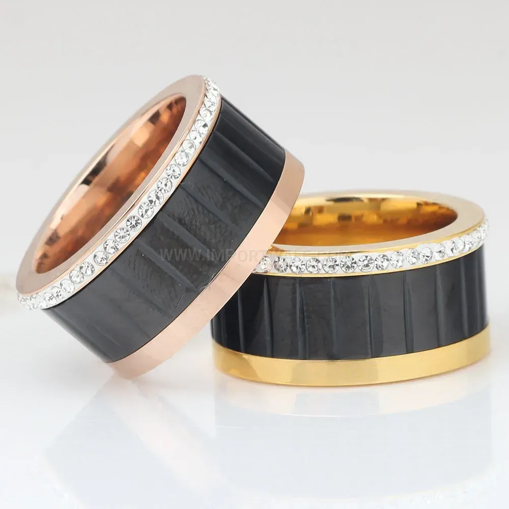 Rotating Stainless Steel Ring with Zirconia Accent