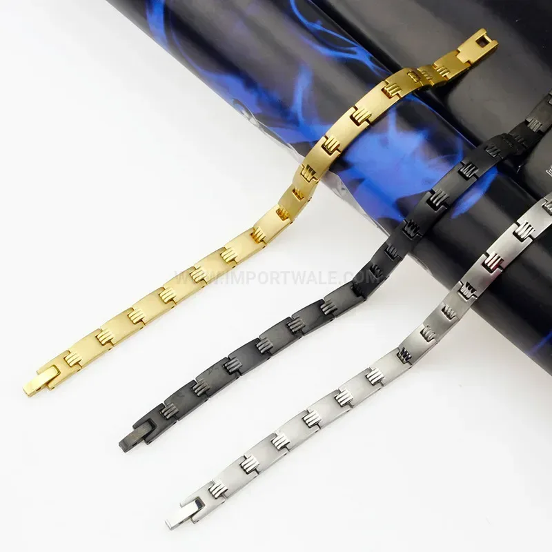 Bold Women's Slim Gold Plated Titanium Bio Magnetic Bracelet