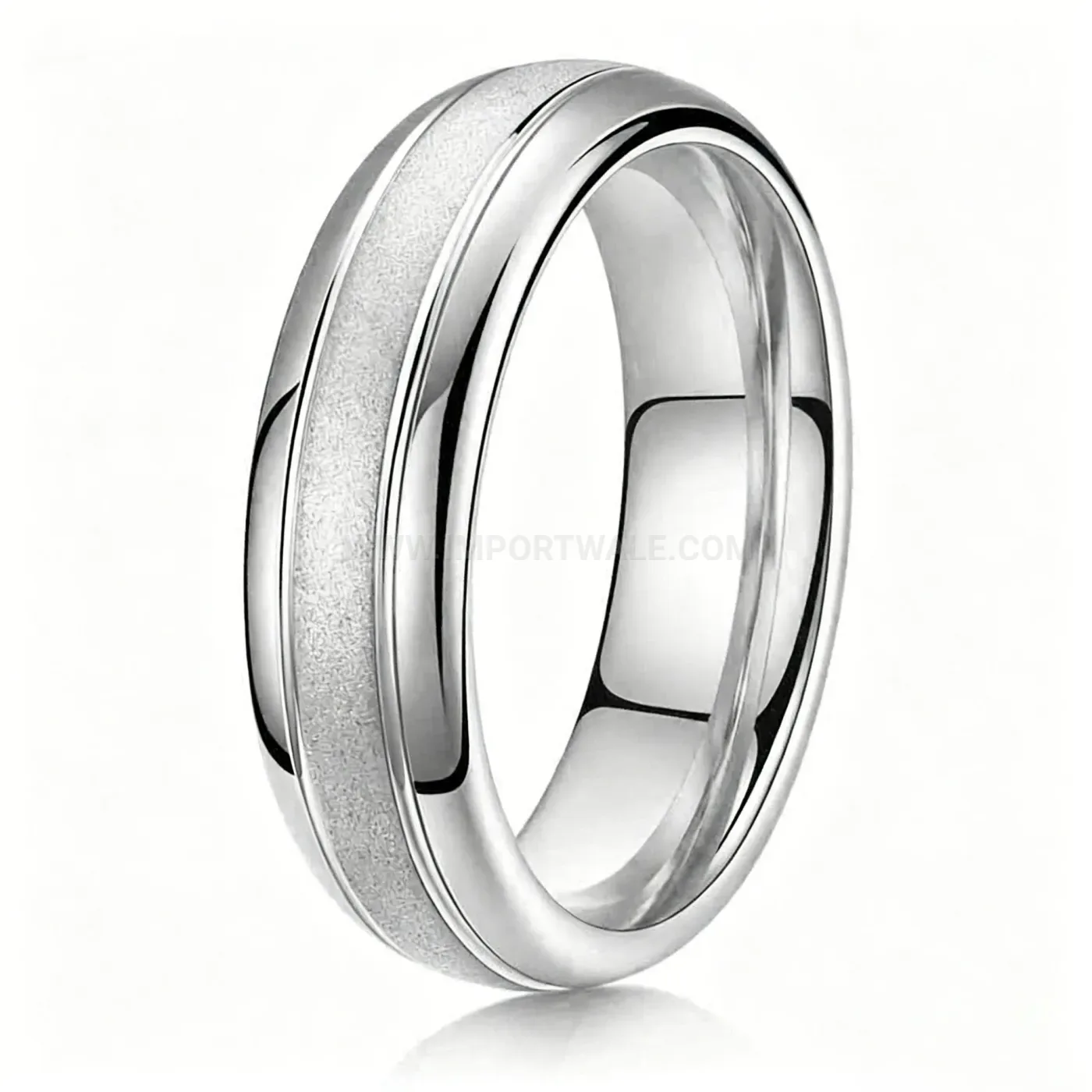 Modern Minimalist Matte Center 304 Stainless Steel Band Ring