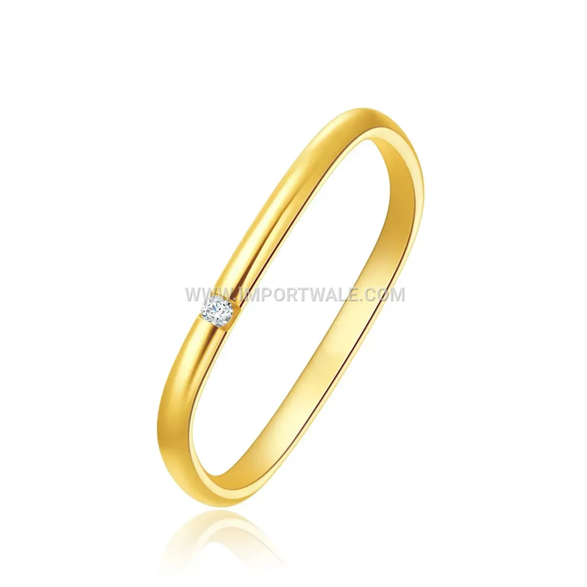 Geometric Gold Plated Square Zirconia Band Ring