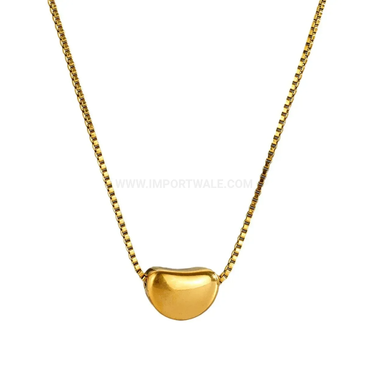 Elegant Geometrical Stainless Steel Love Bean Pendant Clavicle Chain Necklace