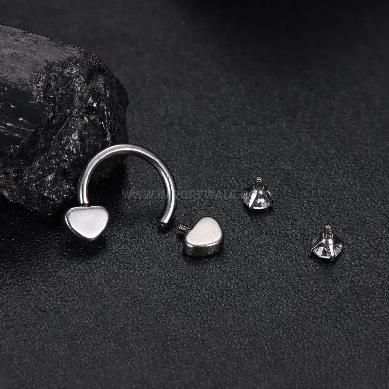 Bold Internally Threaded Horseshoe Stainless Steel Piercing Ring Set