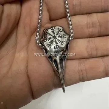 Punk Style Stainless Steel Crow Skull Pendant