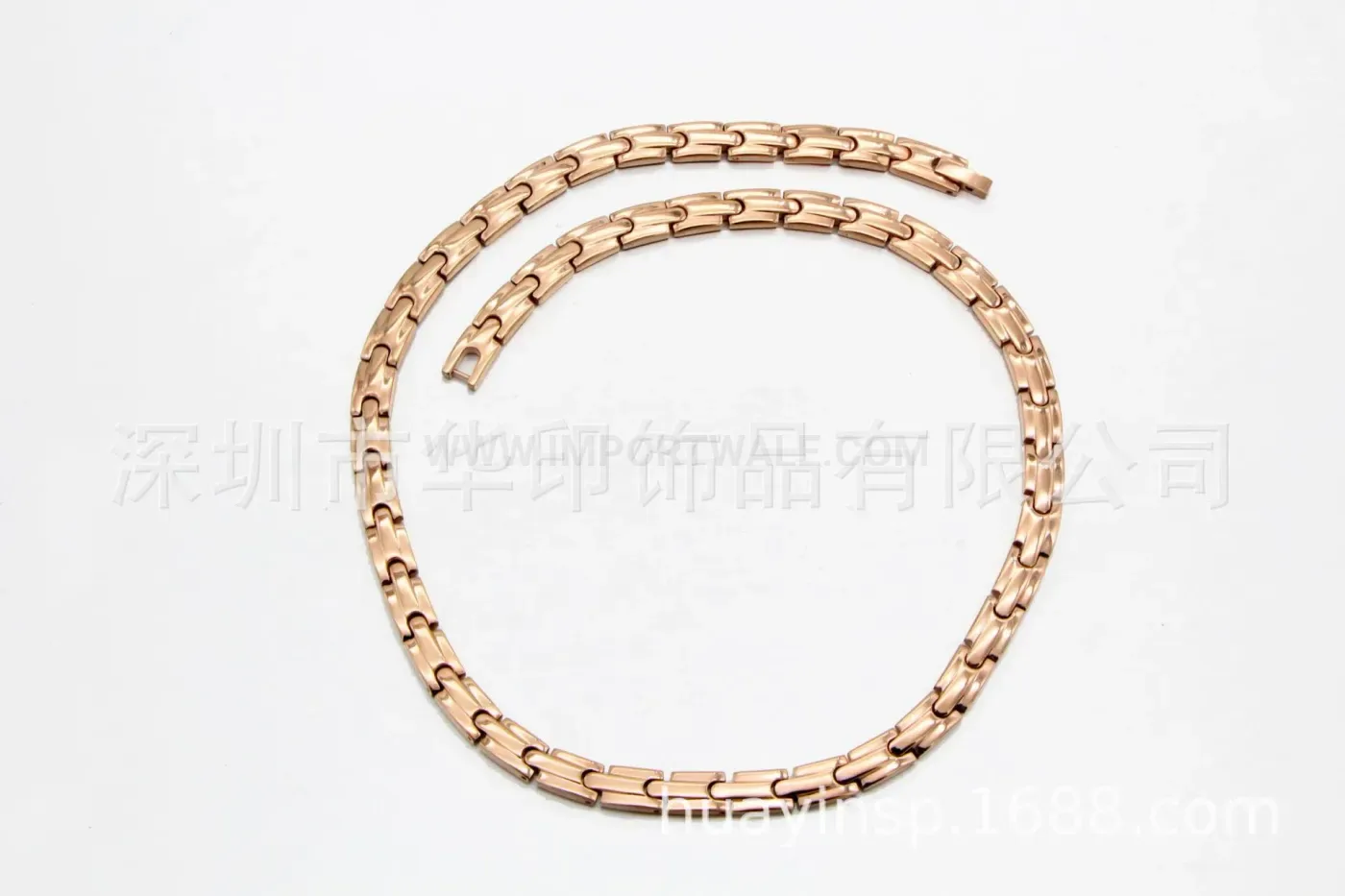 Elegant Sleek Geometric Pure Titanium Magnetic Link Chain Necklace