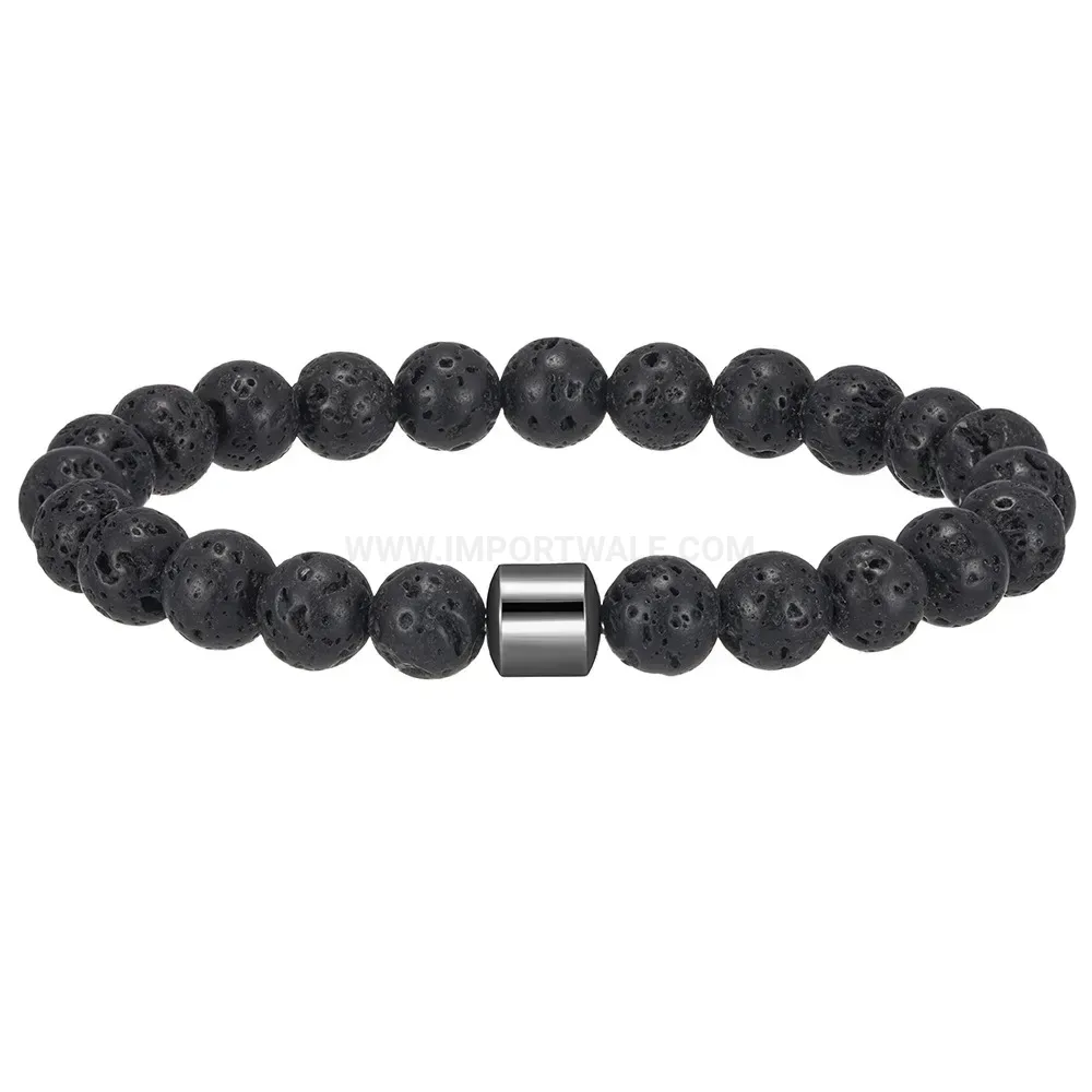 Beaded Natural Stone Elastic Stretch Bracelet Set for Men