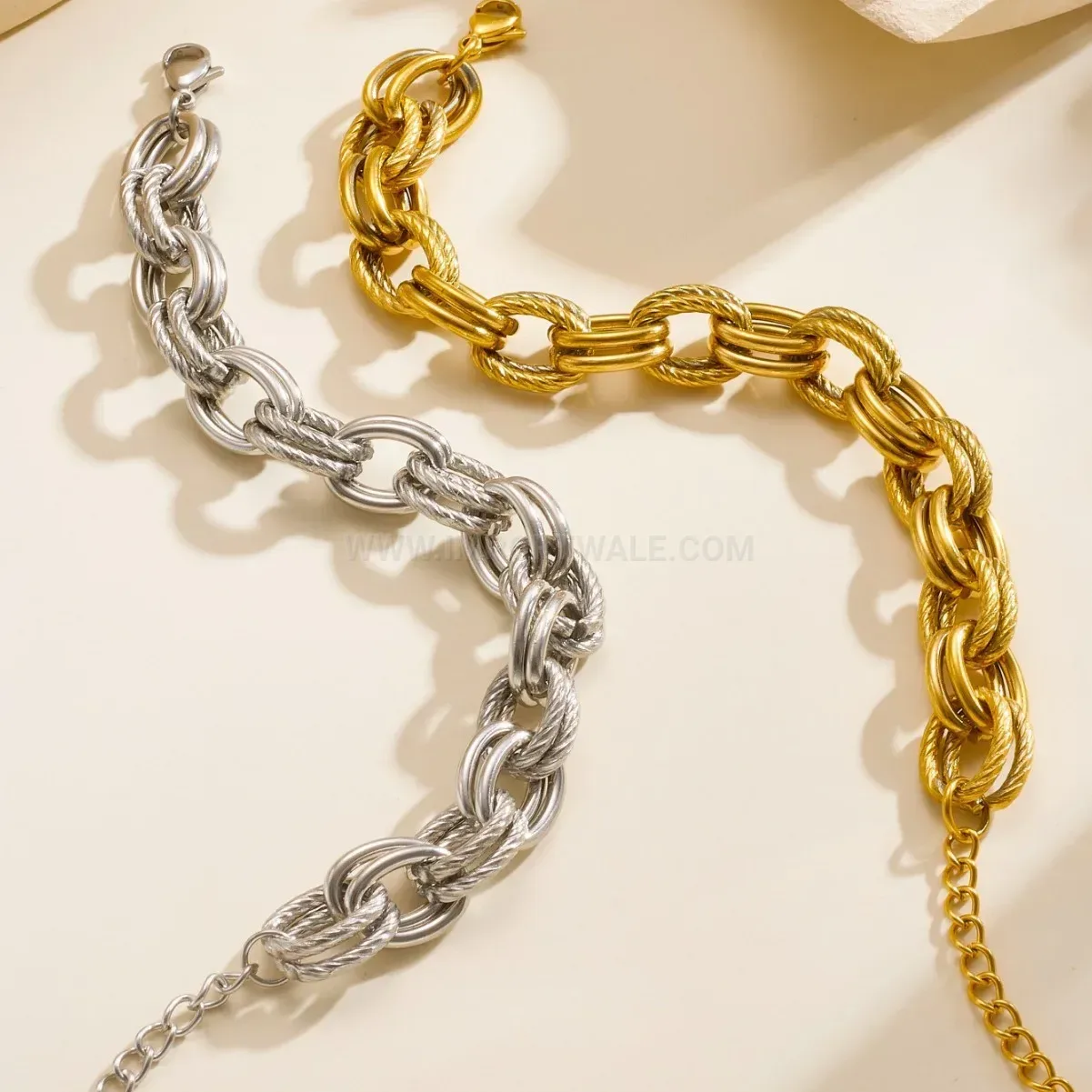 Fashion Punk Style Metallic Knot Chain Bracelet