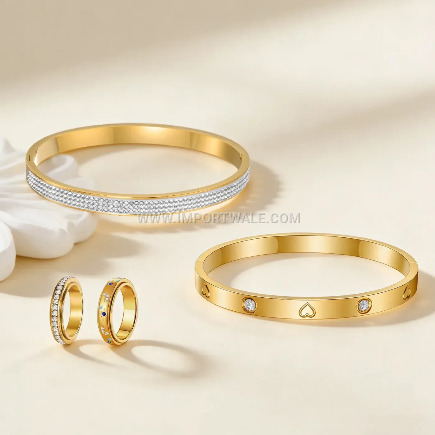 Pave Crystal Stainless Steel Jewelry Set