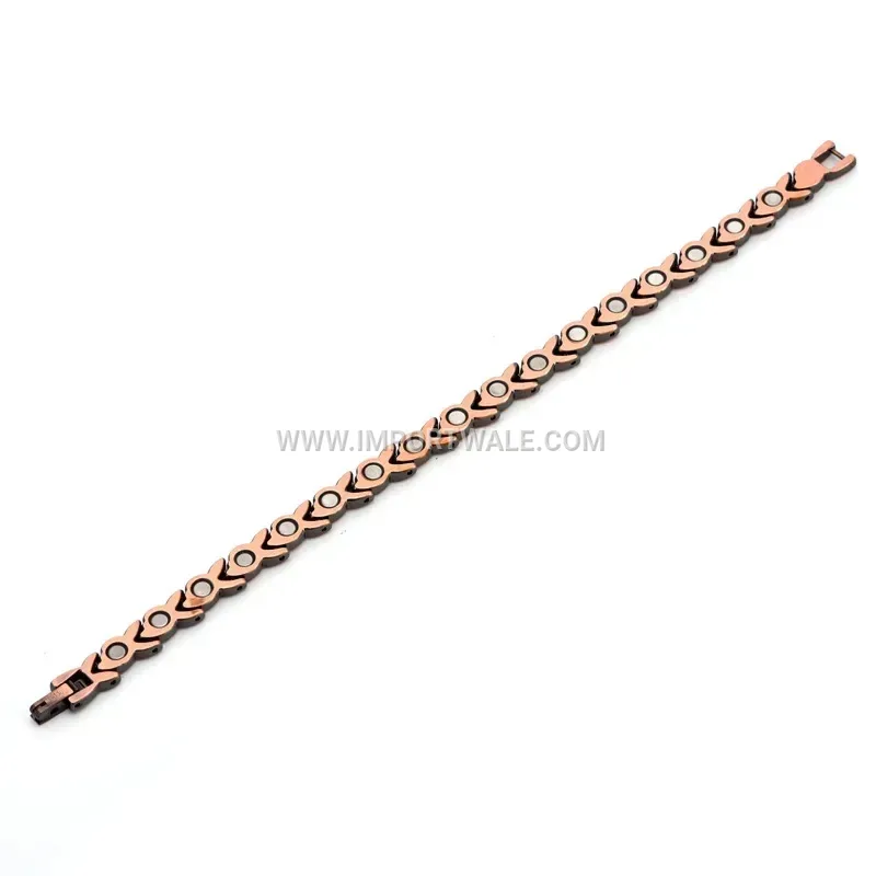Vintage Style Copper Swallow Patchwork Magnetic Chain Bracelet