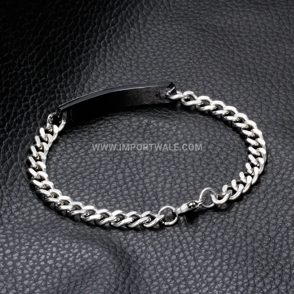 Stainless Steel Cross Accent Couple Bracelet with Rhinestones