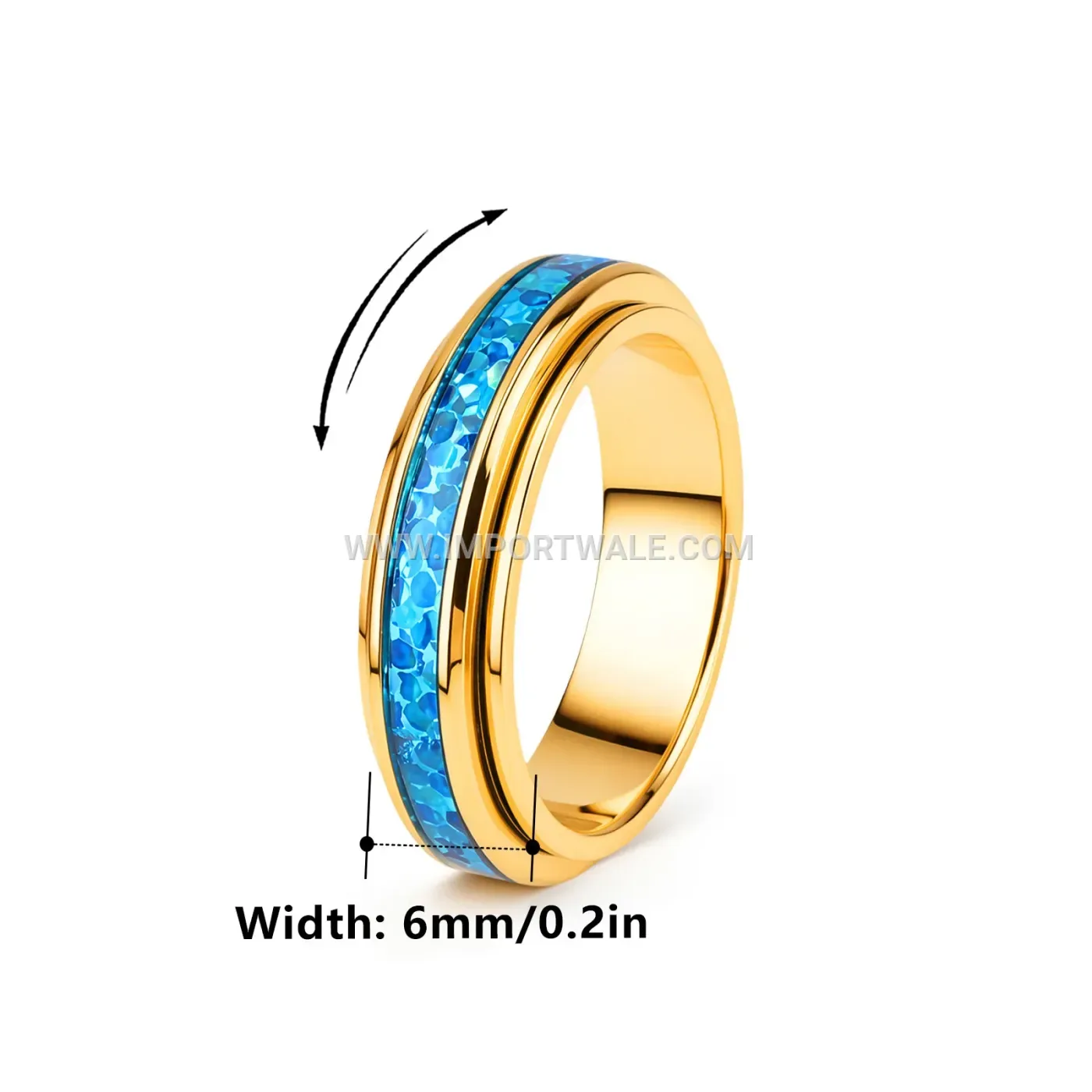 Rotatable Stainless Steel Swivel Ring with Resin Inlay