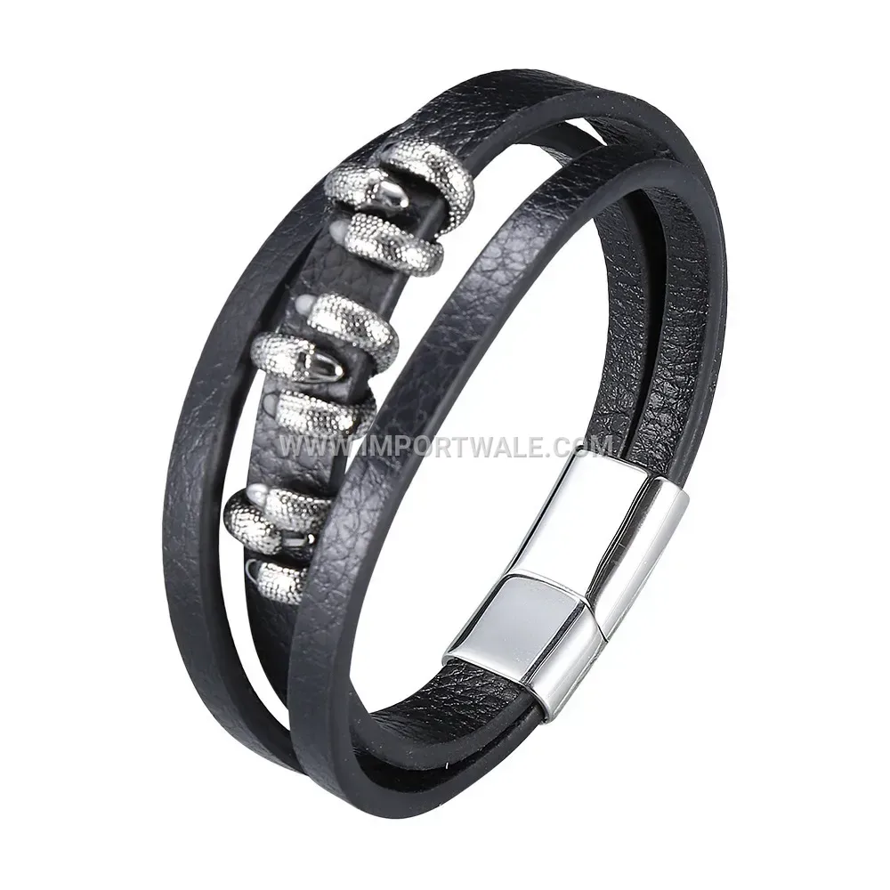 Dragon Claw Stainless Steel Leather Cord Men Bracelet