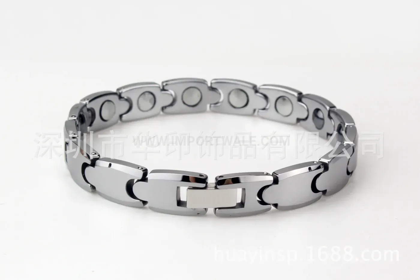 Geometric Metallic Bio Magnetic Link Bracelet