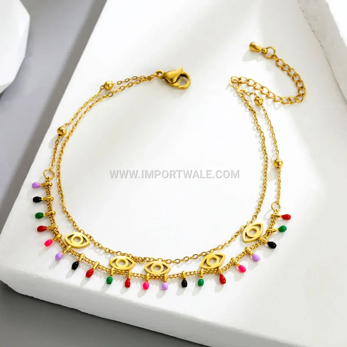 Bohemian Candy Beaded Stainless Steel Premium Anti Tarnish Anklet