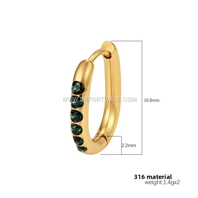 Gold Plated Zircon Micro Inlaid Hoop Earrings