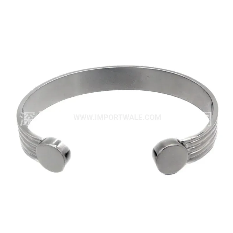 Unisex Striped Red Copper Magnetic Therapy Open Adjustable Bracelet