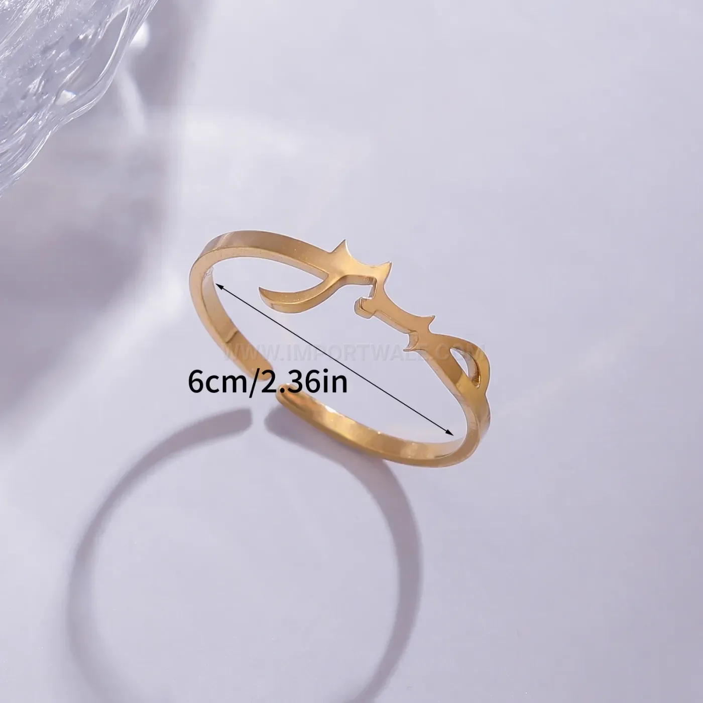 Premium Stainless Steel Arabic Calligraphy Palestine Motif Band Ring