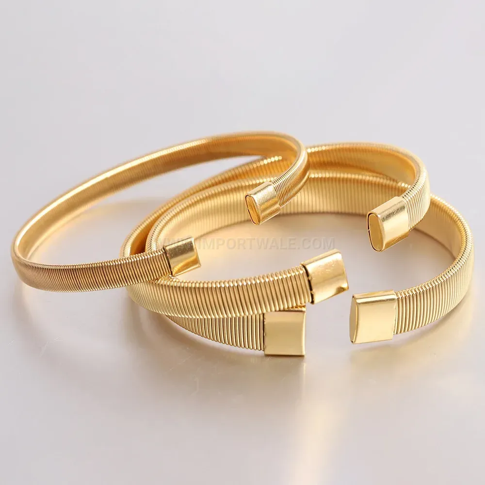 Chic Minimalist Stainless Steel Flexible Open Wire Cuff Bracelet