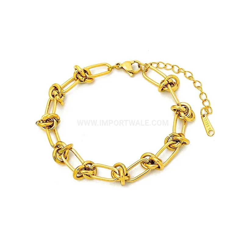 Stylish Gold Knotted Titanium Steel Chain Necklace
