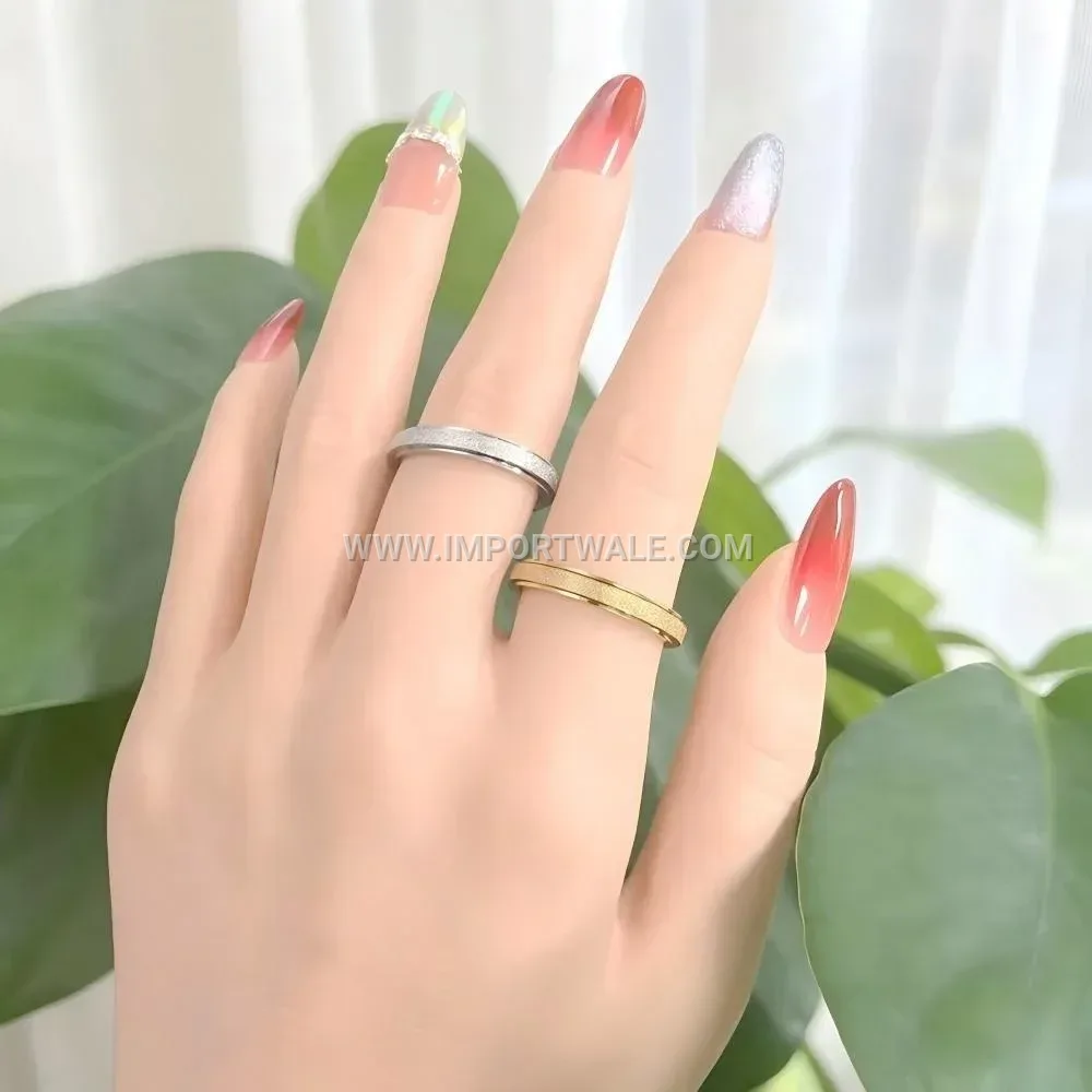 Frosted Rotating Stainless Steel Band Ring