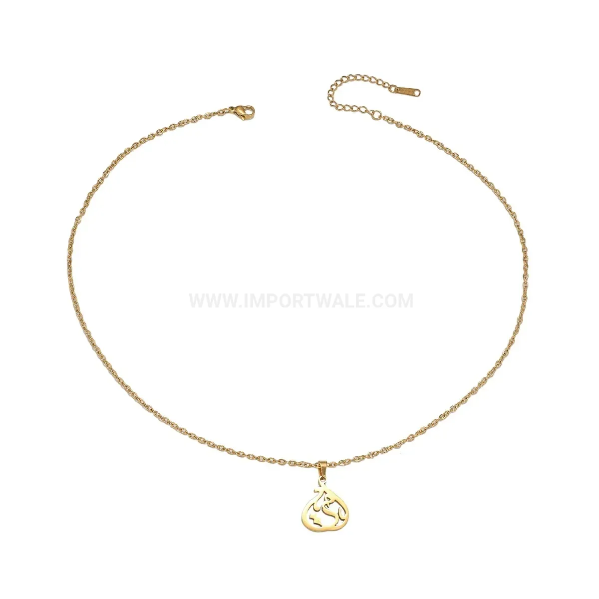 Chic Gold Plated Stainless Steel Ummi Arabic Pendant Necklace