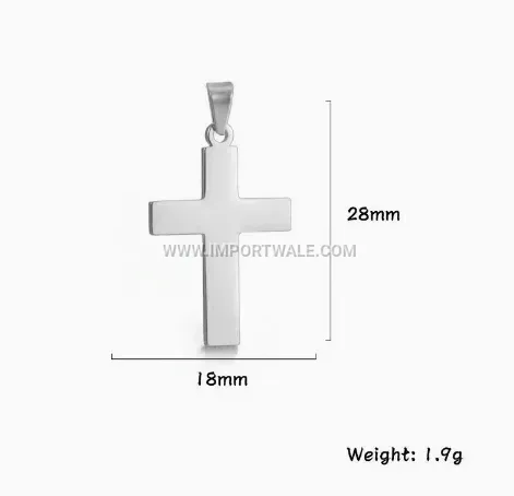 Minimalist Stainless Steel Christian Cross Pendant Link Chain Necklace