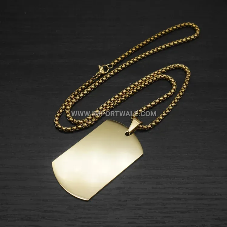 Customizable Geometric Stainless Steel Pendant Chain Necklace