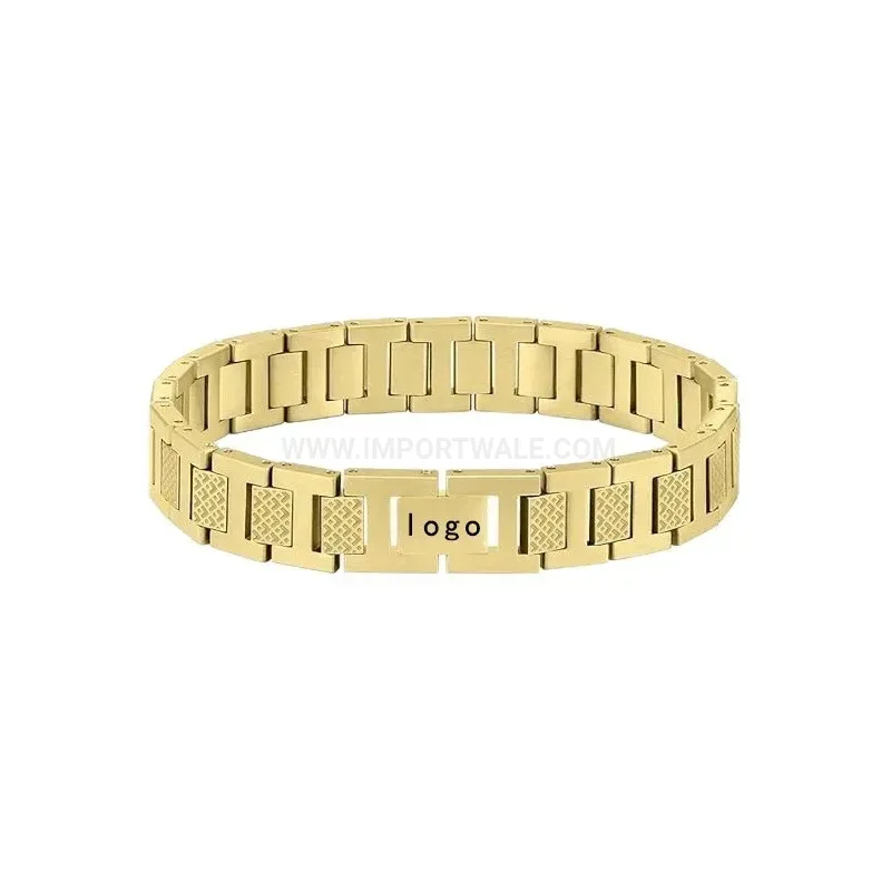 Elegant Geometric Stainless Steel Bio Magnetic Link Bracelet