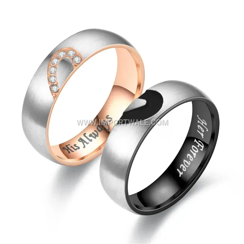 Romantic Engraved Heart Stainless Steel Band Ring