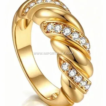 Minimalist Oval Geometric Gold Plated Stainless Steel Ring