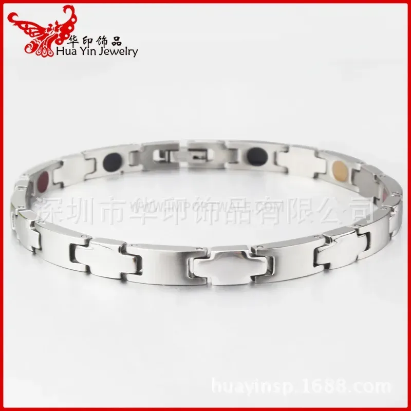 Classic Women's Titanium Steel Bio Magnetic Link Bracelet