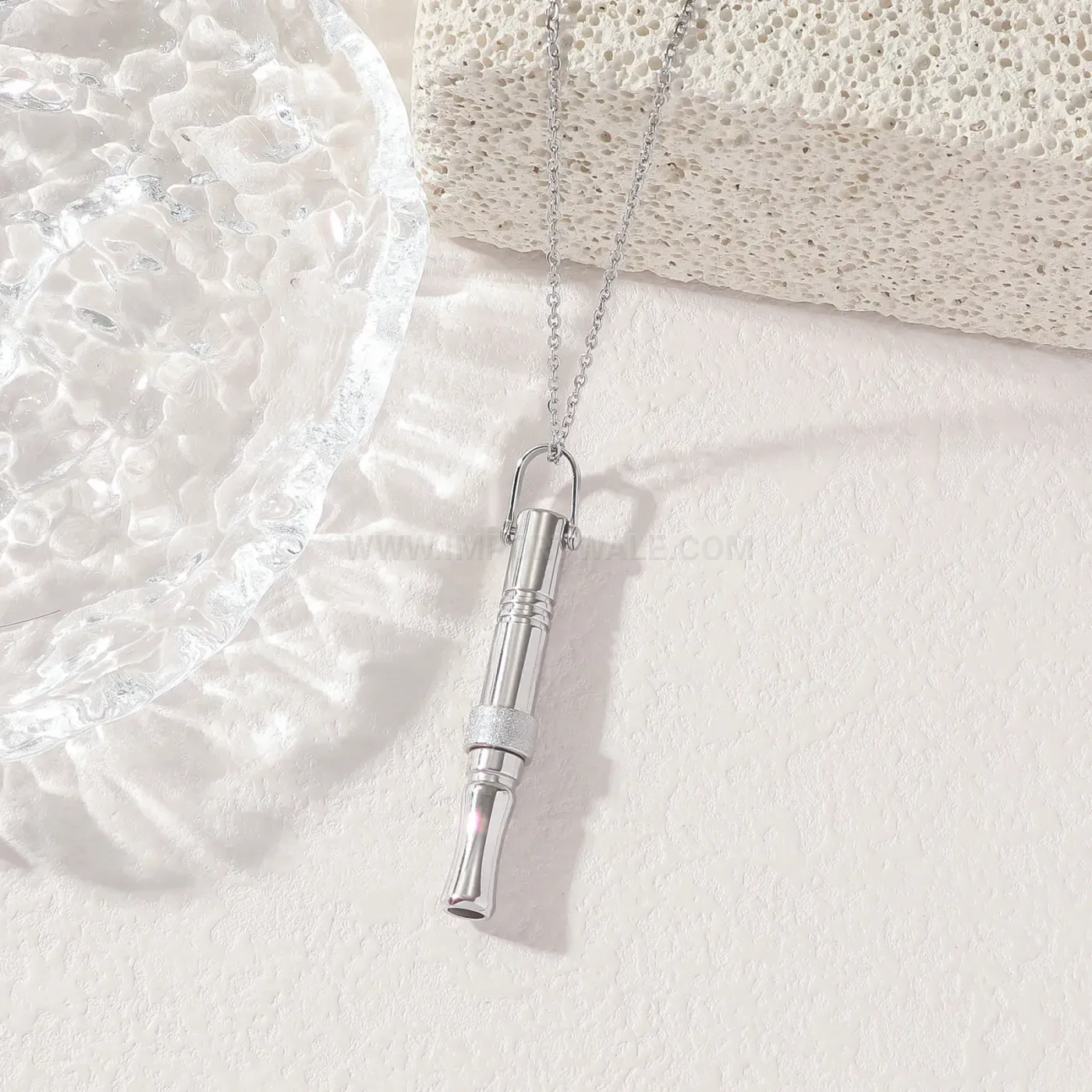 Classic Mindful Breathing Faith Pendant Stainless Steel Necklace
