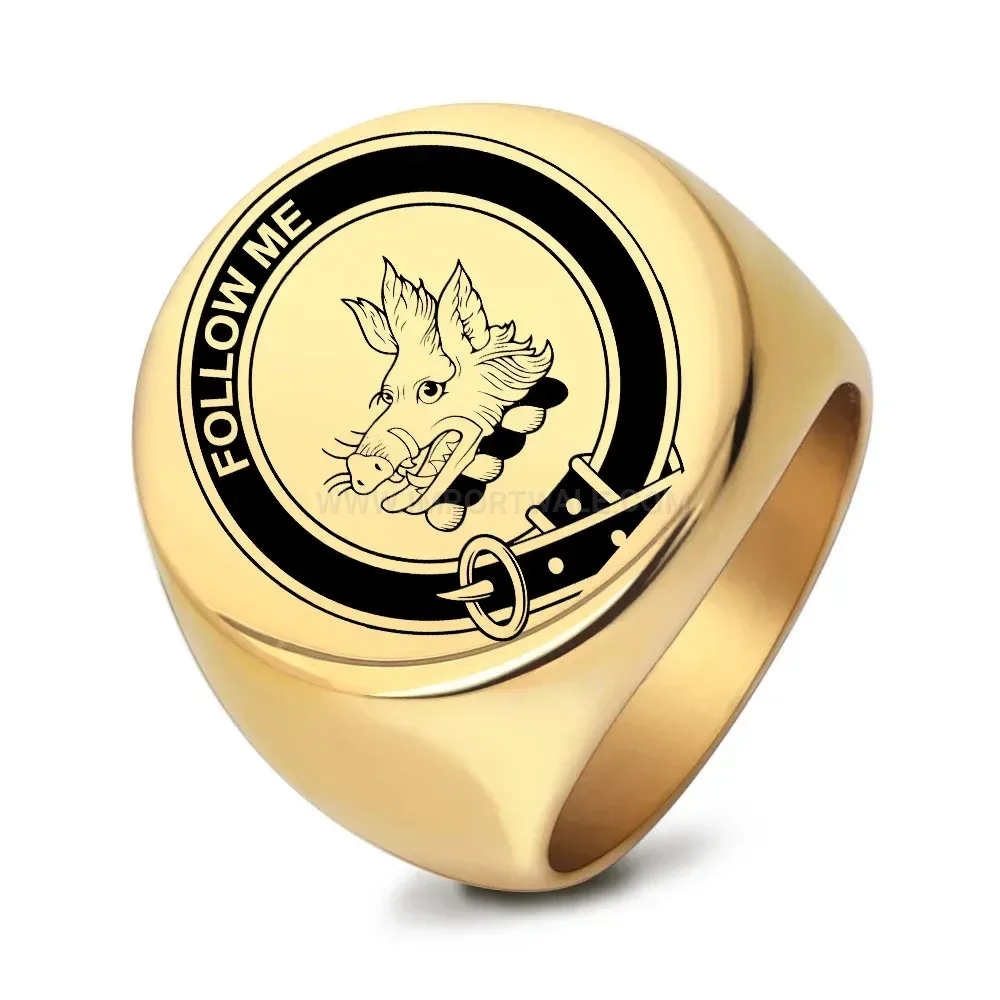 Fashion Vintage Engraved Follow Me Stainless Steel Band Ring