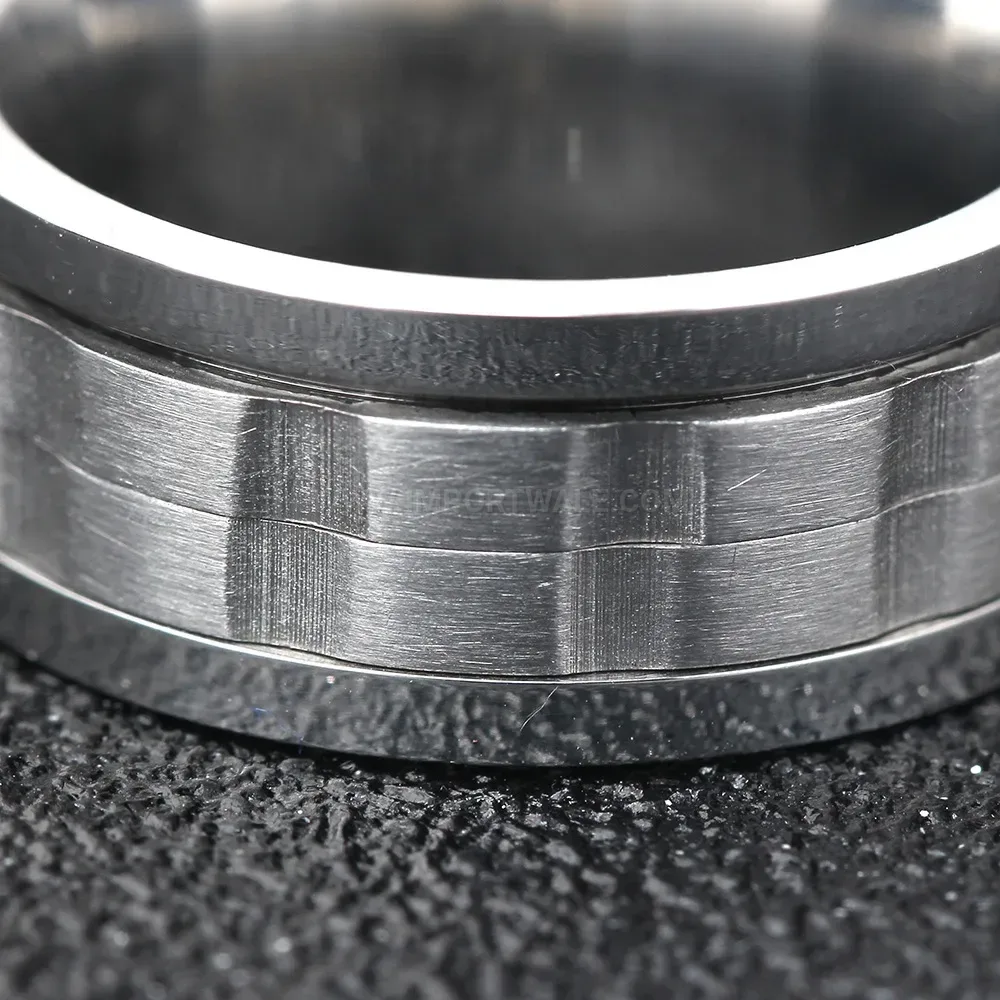 Trendy Rotatable Stainless Steel Gear Band Ring for Modern Style