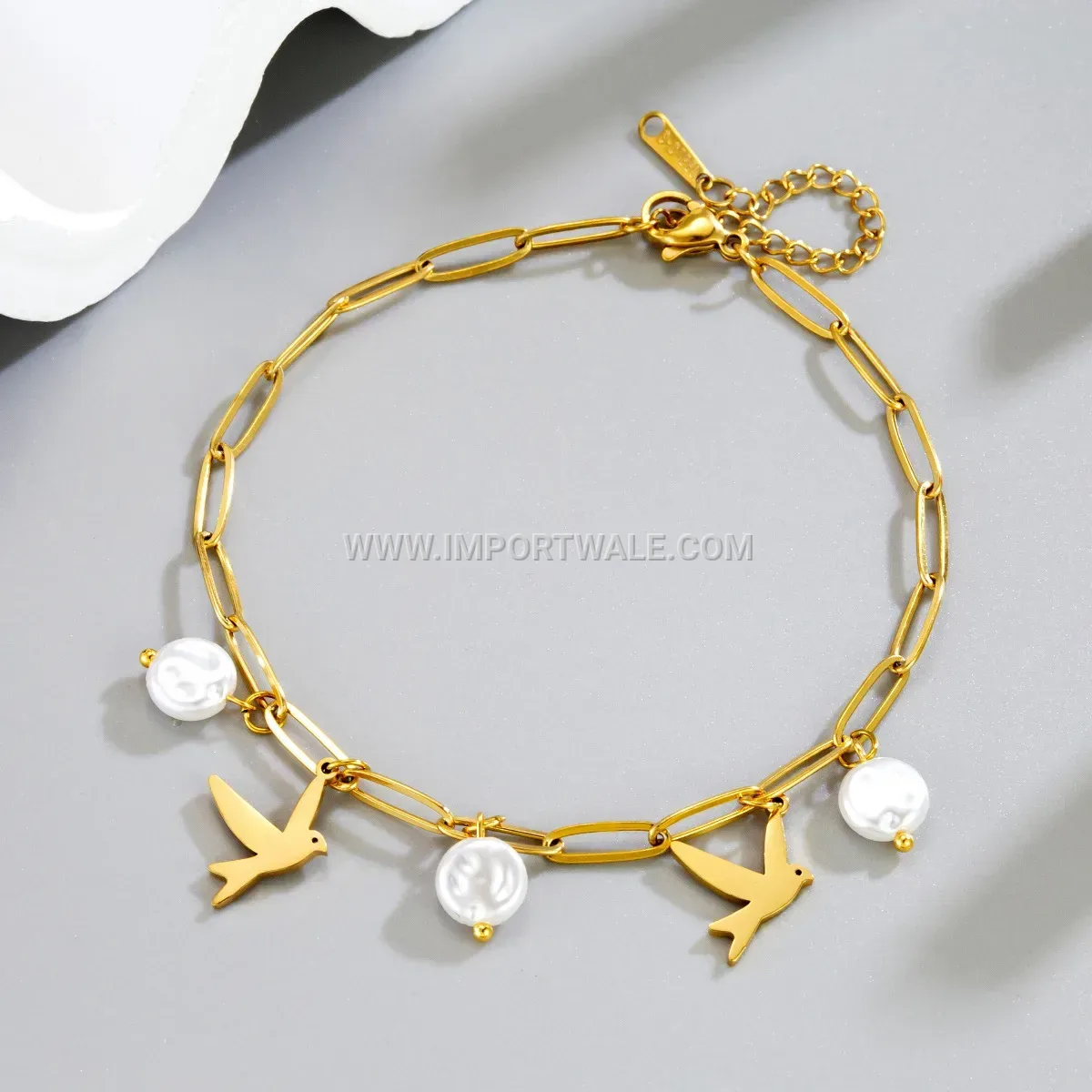 Stainless Steel Tassel Heart Motif Premium Anti Tarnish Anklet