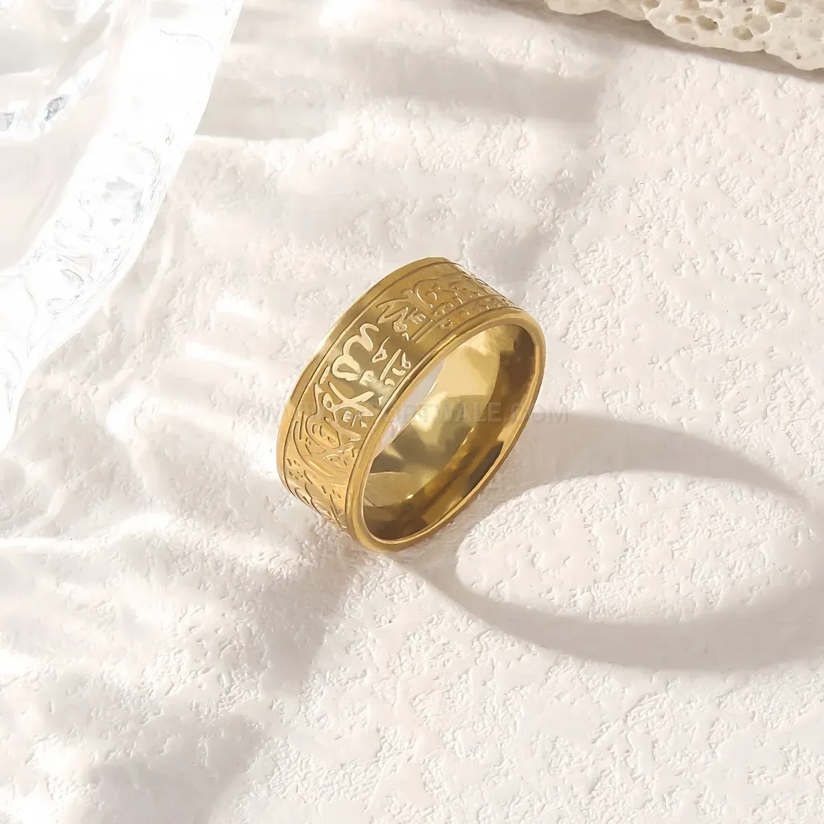 Stylish Vintage Style Ayatul Kursi Arabic Calligraphy Ring