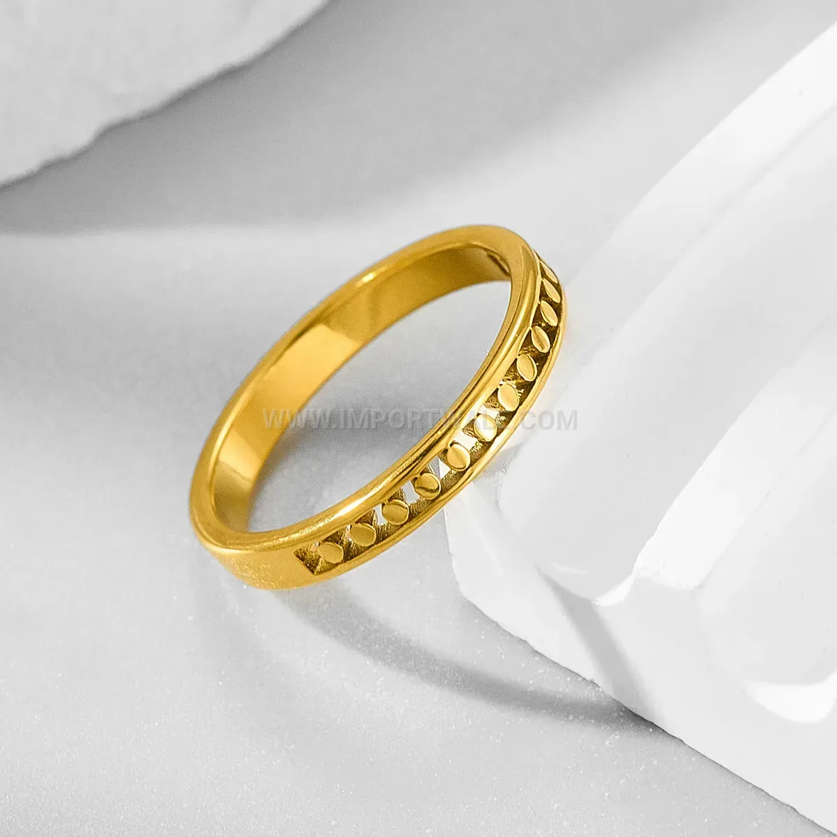 Gold Plated Stainless Steel Intertwined Twist Band Ring