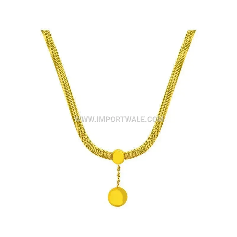 Hollow Circle Charm Snake Chain Jewelry Set in Stainless Steel