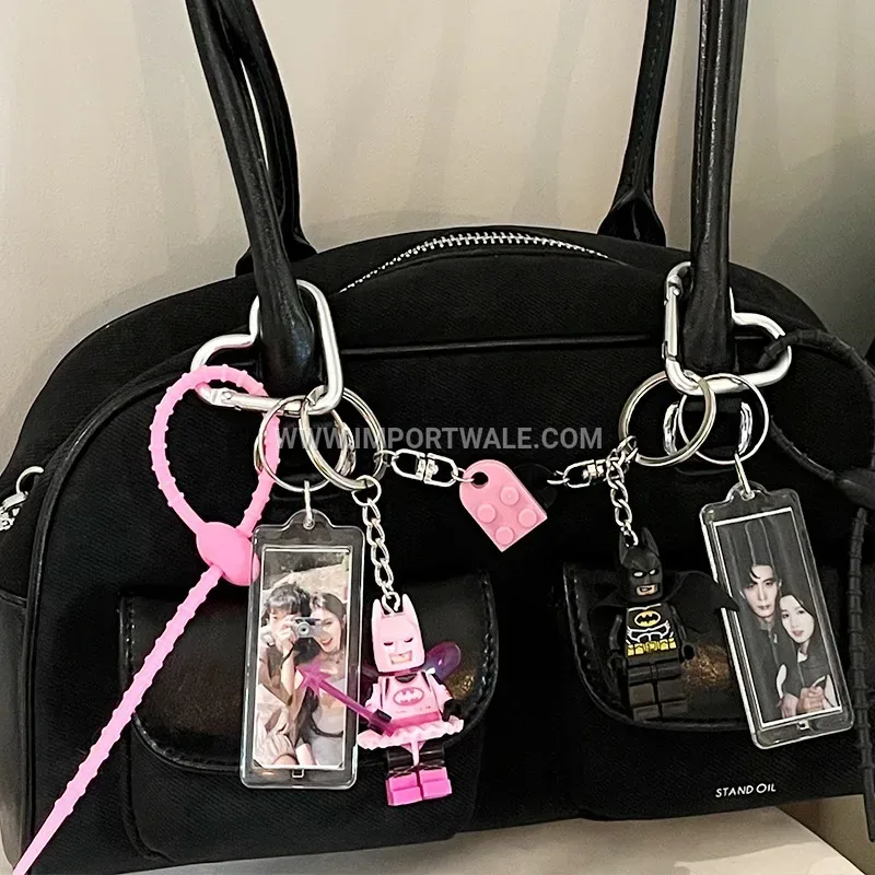Beaded Heart Character Figure Keychain Bag Charm