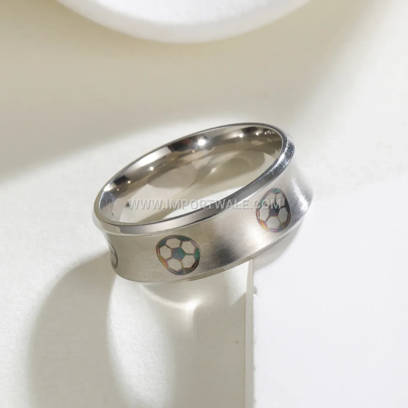 Engraved Geometric Stainless Steel Sport Ring