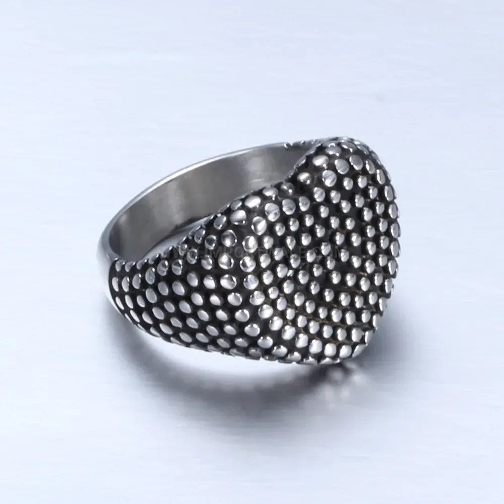 Trendy Vintage Antique Finish Heart Motif Stainless Steel Ring