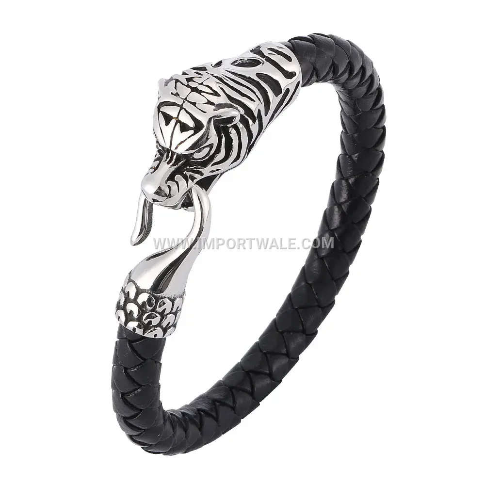 Men's Geometric Titanium Steel Magnetic Wristband Bracelet