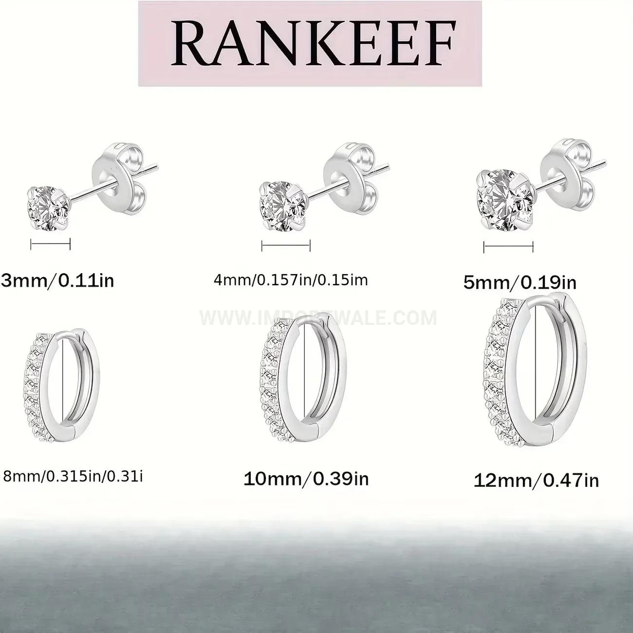 Trendy Constellation Zirconia Stainless Steel Piercing Hoop Stud Set