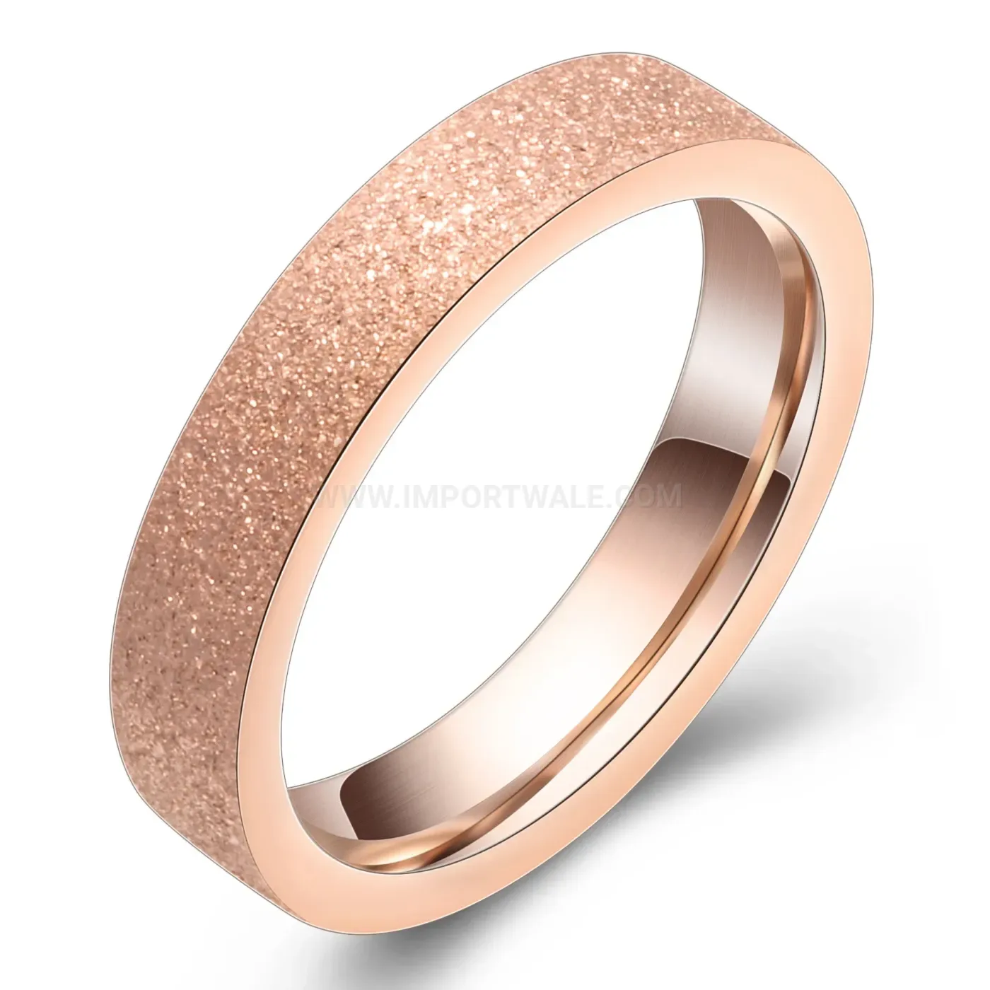 Classic Frosted Titanium Stainless Steel Minimalist Ring 4mm