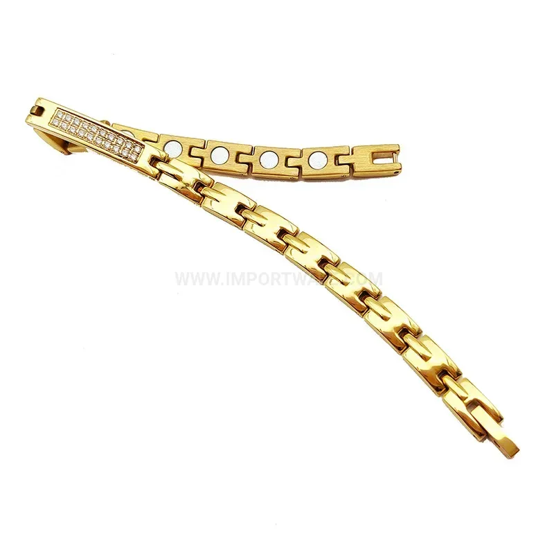 Modern Titanium Steel Zircon Embedded Bio Magnetic Jewelry Set