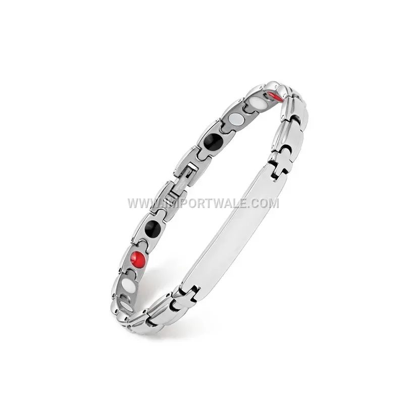Magnetic Titanium Stainless Steel Geometric Bangle Bracelet