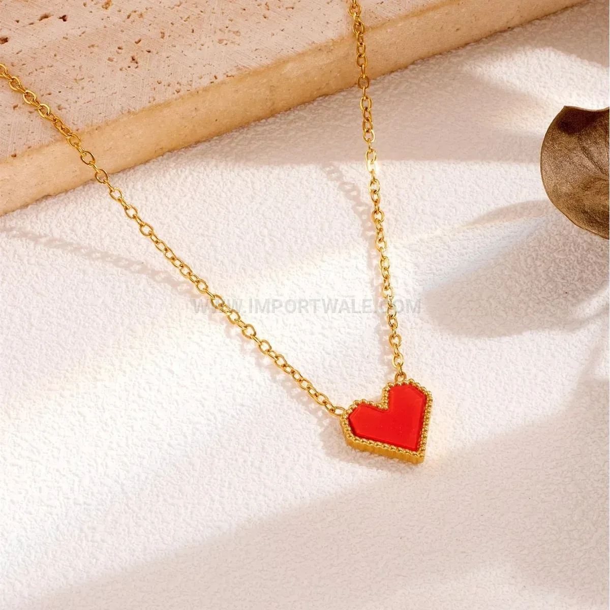 French Style Shell Heart Gold Plated Titanium Jewelry