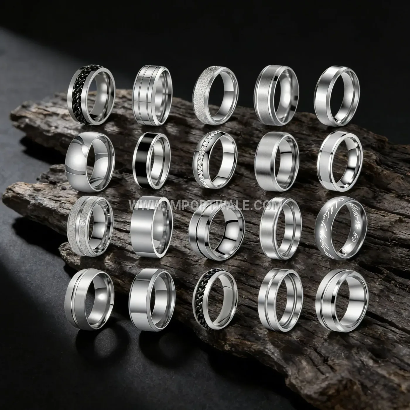 Adjustable Feather Motif Stainless Steel Open Ring