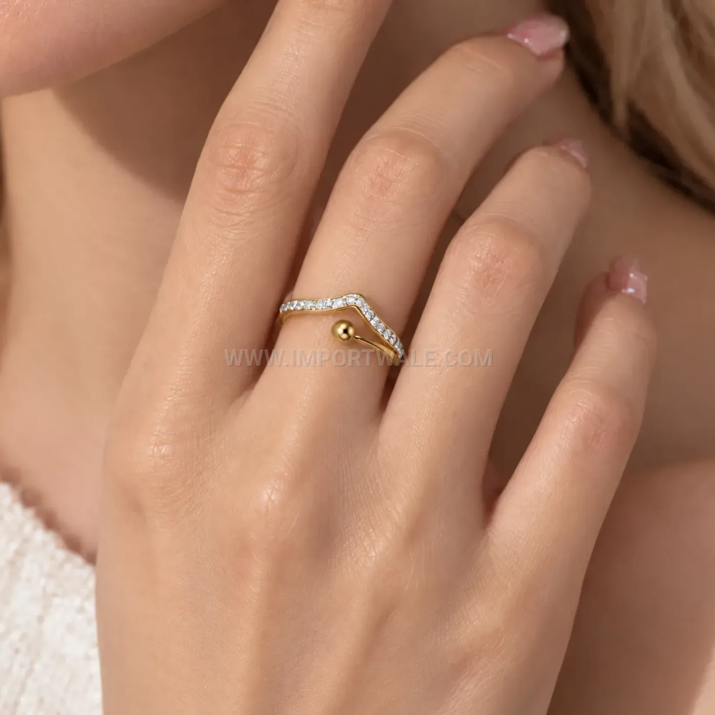 Stainless Steel Geometric Hollow Cutout Ring Set with Beaded Accents
