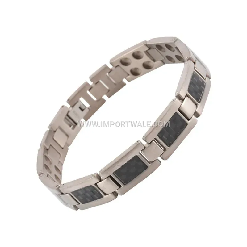 Stainless Steel Carbon Fiber Magnetic Energy Bracelet